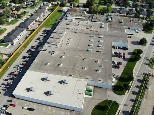 Aerial view of a Stackpole manufacturing facility in Ontario
