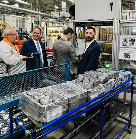 Manufactured components moving through a Stackpole production line