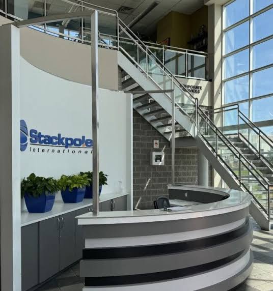 Reception area at Stackpole International